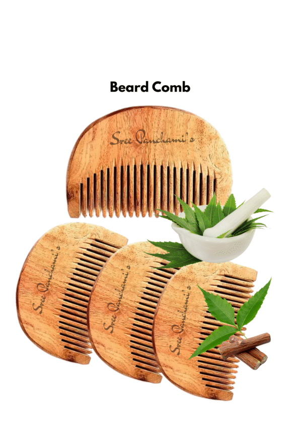 Herbal Oil-Treated Traditional Neem Combs-Beard Comb