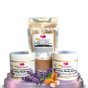 Creamy Body Scrub, Massage Butter & Body & Tummy Firming Herbal Mask-(Natural Body Polishing Kit)