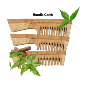 Herbal Oil-Treated Traditional Neem Combs- Handle Comb