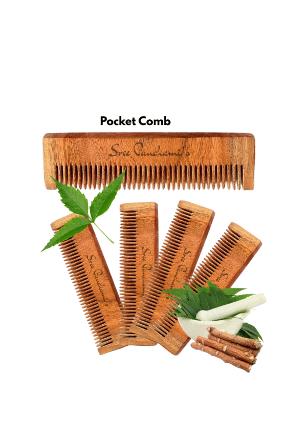 Herbal Oil-Treated Traditional Neem Combs-Pocket Comb