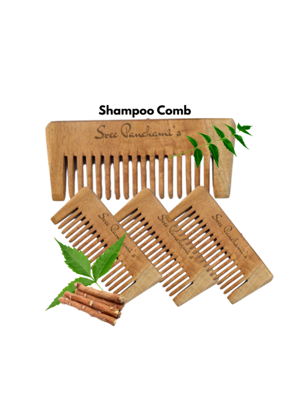 Herbal Oil-Treated Traditional Neem Combs-Shampoo Comb